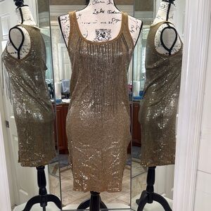 Michel Kors Gold Sequin Dress